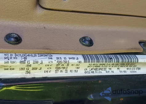 1999 Jeep Wrangler Sahara из США, поврежденный, VIN 1J4FY49S1XP451531